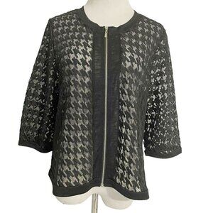 Damee, Inc Size Medium  Top Blouse Zipper Jacket Blazer Lagenlook